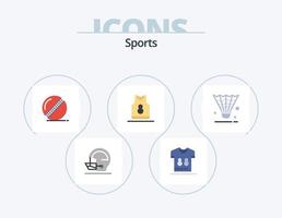 Deportes plano icono paquete 5 5 icono diseño. vestidos. deporte. jugador. camisa. deporte vector