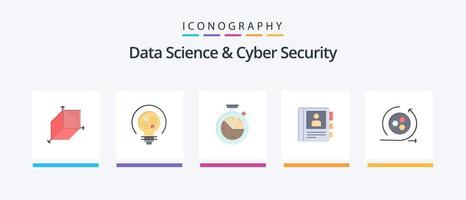 Data Science And Cyber Security Flat 5 Icon Pack Including api. info. measure. diary. phone. Creative Icons Design vector