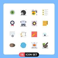 16 Creative Icons Modern Signs and Symbols of badge text advertisement list print Editable Pack of Creative Vector Design Elements