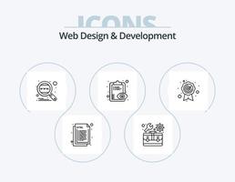 Web Design And Development Line Icon Pack 5 Icon Design. responsive. adaptive. coding. innovation. creativity vector