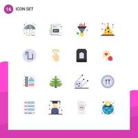 16 Universal Flat Color Signs Symbols of square party filter holiday cone Editable Pack of Creative Vector Design Elements