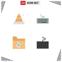 4 User Interface Flat Icon Pack of modern Signs and Symbols of blocker atom road keyboard science Editable Vector Design Elements