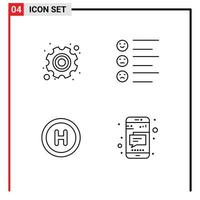 Universal Icon Symbols Group of 4 Modern Filledline Flat Colors of day hospital labour text message Editable Vector Design Elements