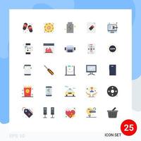 25 Universal Flat Colors Set for Web and Mobile Applications screen online eco pencil document Editable Vector Design Elements