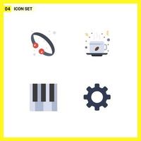 Set of 4 Commercial Flat Icons pack for bangle hot jewelry coffee keyboard Editable Vector Design Elements