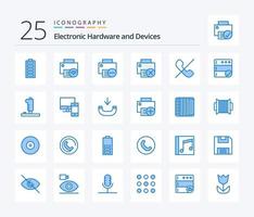 Devices 25 Blue Color icon pack including controller. database. hardware. backup. mobile vector