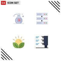 Pictogram Set of 4 Simple Flat Icons of perfume farming backup agriculture traffic Editable Vector Design Elements