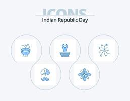 indio república día azul icono paquete 5 5 icono diseño. festival. deepavali. Decorar. profundo holi vector