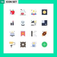 16 Flat Color concept for Websites Mobile and Apps makeup puzzle business geometry baby Editable Pack of Creative Vector Design Elements