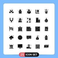 Set of 25 Modern UI Icons Symbols Signs for growth layer firemen printing food Editable Vector Design Elements