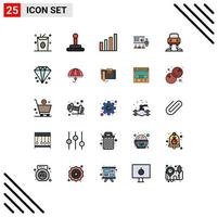 Set of 25 Modern UI Icons Symbols Signs for car people signal marketing business Editable Vector Design Elements