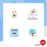 4 Thematic Vector Flat Icons and Editable Symbols of bird all egg glass selection Editable Vector Design Elements