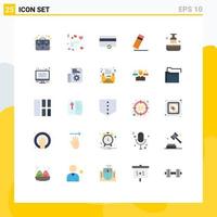 25 Creative Icons Modern Signs and Symbols of salon dye money beauty pencil Editable Vector Design Elements