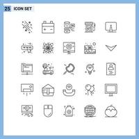 Modern Set of 25 Lines and symbols such as computer gas station conversational interfaces energy earth day Editable Vector Design Elements