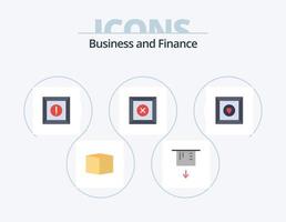 Finanzas plano icono paquete 5 5 icono diseño. . . advertencia. producto. caja vector