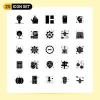 Set of 25 Modern UI Icons Symbols Signs for homophile feminism image back mobile Editable Vector Design Elements