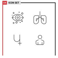 4 Universal Filledline Flat Colors Set for Web and Mobile Applications eye crypto currency view sibcoin man Editable Vector Design Elements