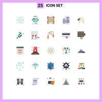 Pack of 25 creative Flat Colors of lamb speaker support monitor audio Editable Vector Design Elements