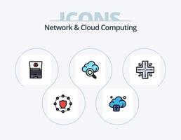 Network And Cloud Computing Line Filled Icon Pack 5 Icon Design. hard drive disk. computing. file. computer. computer vector