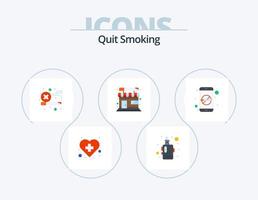 Quit Smoking Flat Icon Pack 5 Icon Design. no smoking. tobacco shop. smoke. cigarette store. cross vector