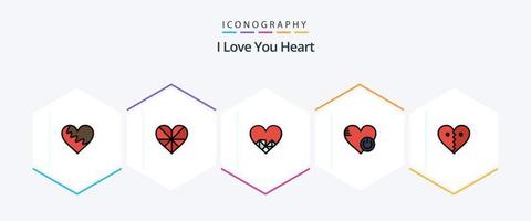 Heart 25 FilledLine icon pack including break. love. chocolate. heart. heart vector