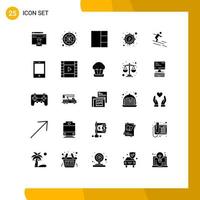 Modern Set of 25 Solid Glyphs and symbols such as devices skiing grid ski parade Editable Vector Design Elements