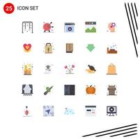 Stock Vector Icon Pack of 25 Line Signs and Symbols for website analytics marketing web shield Editable Vector Design Elements