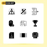 Pack of 9 creative Solid Glyphs of game gadget thinking devices add Editable Vector Design Elements