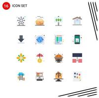 16 Flat Color concept for Websites Mobile and Apps communication dawn board arrow house Editable Pack of Creative Vector Design Elements