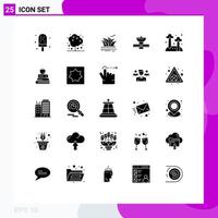 User Interface Pack of 25 Basic Solid Glyphs of satellite space plant gps opera house Editable Vector Design Elements