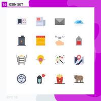 16 Creative Icons Modern Signs and Symbols of notebook finance message business weather Editable Pack of Creative Vector Design Elements