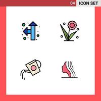 Universal Icon Symbols Group of 4 Modern Filledline Flat Colors of direction beverage flora nature tank Editable Vector Design Elements