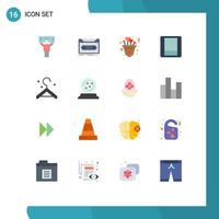 Mobile Interface Flat Color Set of 16 Pictograms of hanger toggle record switch romance Editable Pack of Creative Vector Design Elements