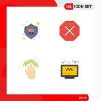 4 Universal Flat Icons Set for Web and Mobile Applications buy gestures store delete interface Editable Vector Design Elements