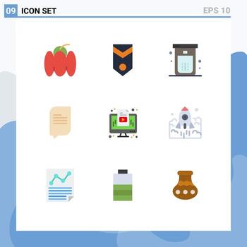 moderno conjunto de 9 9 plano colores y símbolos tal como computadora conversacion rayas charla ducha editable vector diseño elementos