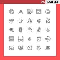 Modern Set of 25 Lines and symbols such as tag interface seo website ux Editable Vector Design Elements