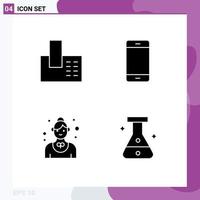 User Interface Pack of 4 Basic Solid Glyphs of appliances catering phone gadget restaurant Editable Vector Design Elements