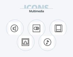 multimedia línea icono paquete 5 5 icono diseño. . volumen. . foto vector