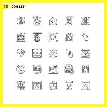 usuario interfaz paquete de 25 básico líneas de Finanzas adjunto archivo internacional archivo correo editable vector diseño elementos