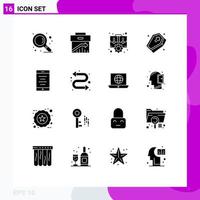 Set of 16 Modern UI Icons Symbols Signs for mobile scary case halloween strategic Editable Vector Design Elements