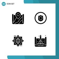 Mobile Interface Solid Glyph Set of Pictograms of map core google badge design Editable Vector Design Elements