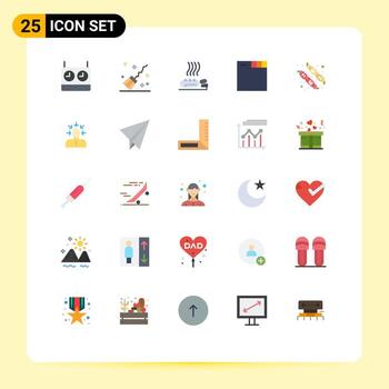 plano color paquete de 25 universal símbolos de malvavisco cámping salud web navegador editable vector diseño elementos