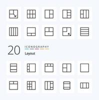 20 Layout Line icon Pack like  maximize view layout grid vector