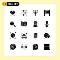 16 Creative Icons Modern Signs and Symbols of setting research balance search blocker Editable Vector Design Elements