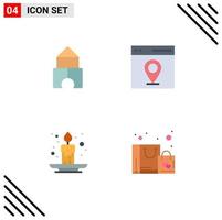 4 Universal Flat Icon Signs Symbols of building event communication user bag Editable Vector Design Elements