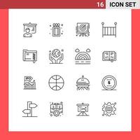 16 Thematic Vector Outlines and Editable Symbols of server data board crib child Editable Vector Design Elements