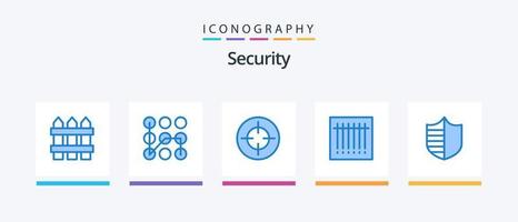 Security Blue 5 Icon Pack Including security. protection. crosshair. scan. barcode. Creative Icons Design vector