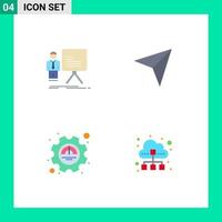 4 User Interface Flat Icon Pack of modern Signs and Symbols of presentation efficiency graph pin performance Editable Vector Design Elements