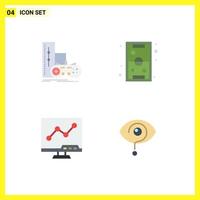 User Interface Pack of 4 Basic Flat Icons of game recreation play games chart Editable Vector Design Elements