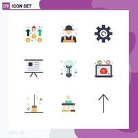 Set of 9 Vector Flat Colors on Grid for presentation graph rancher finance user Editable Vector Design Elements